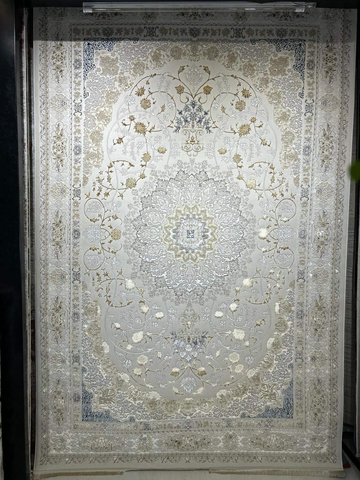 Covor cu design modern LUX MASHHAD, Auriu/albastru