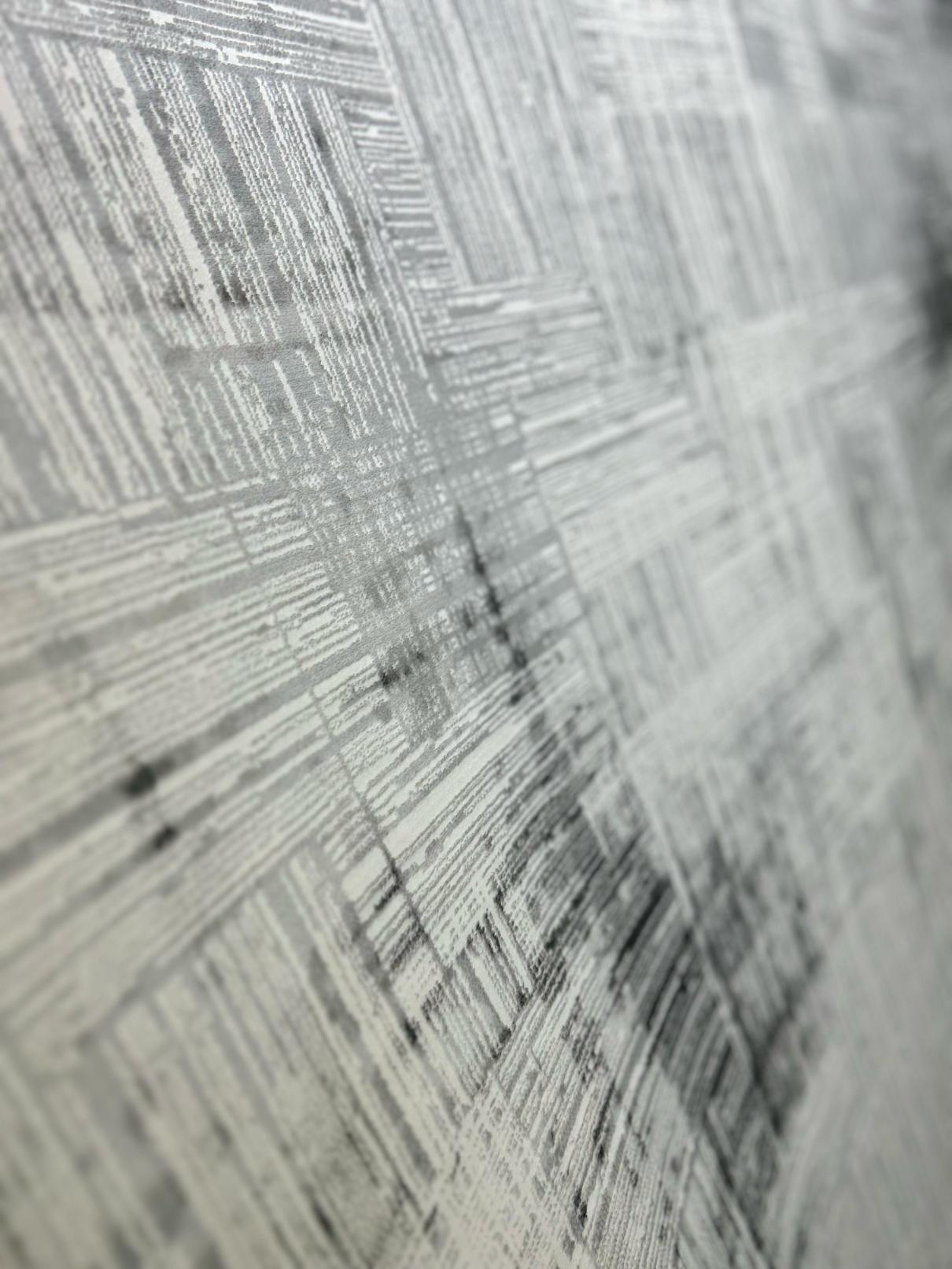 Covor cu design modern KADIFE, Alb/Gri