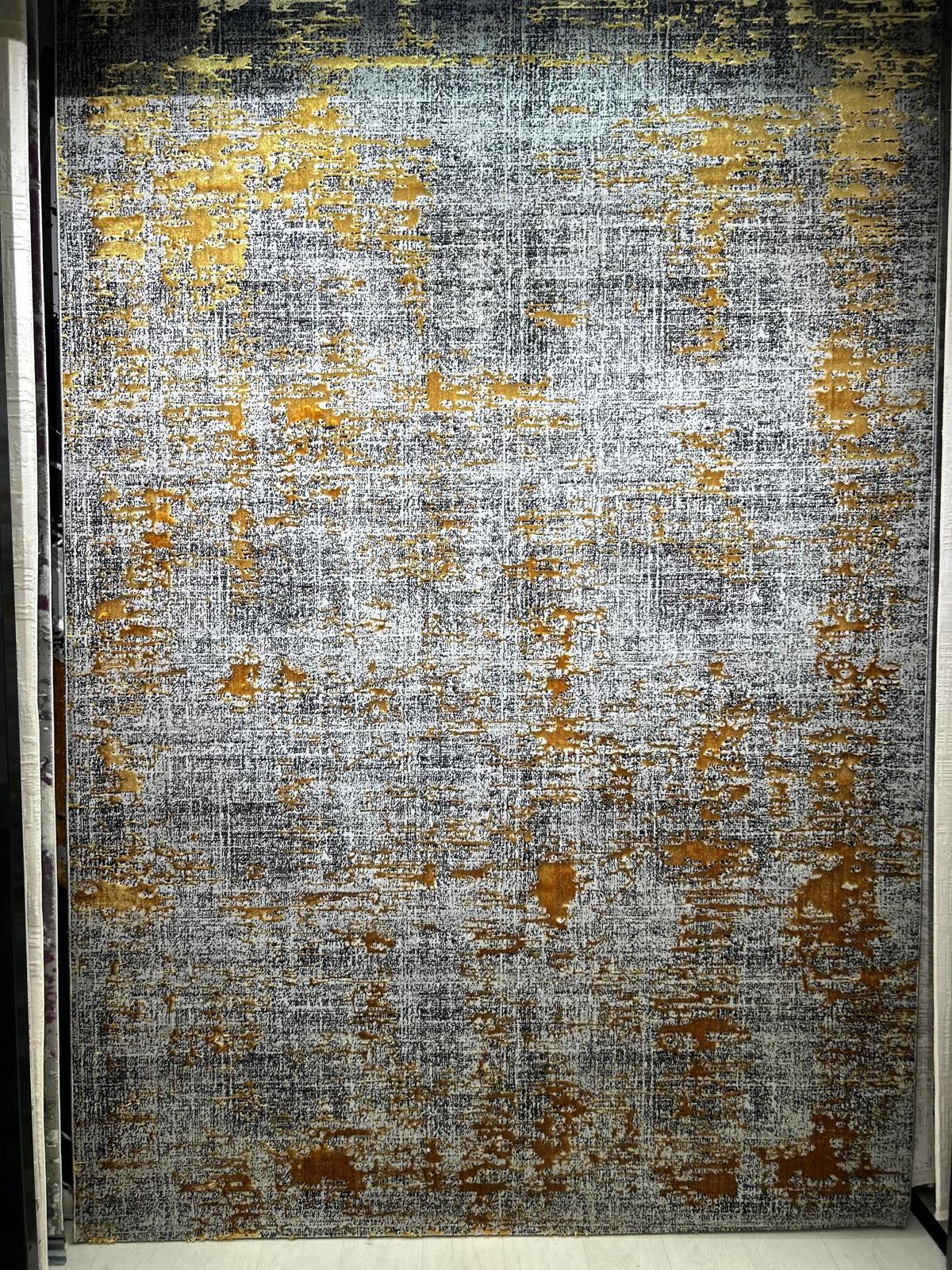 Covor cu design modern TOKYO, Gri/Auriu